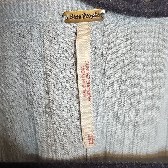 Free People Cut It Out Midi Dress Sky Blue Embroidered Medium Short Sleeve - Picture 7 of 12